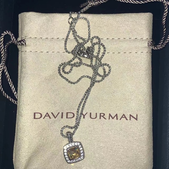 David Yurman Petite Albion Pendant Necklace, Morganite And Pavé Diamonds - Picture 8 of 9